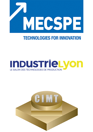 Logo MECSPE, Industrie Lyon and CIMT.