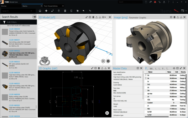 TDM Global Line 2019: 2D, 3D and parameter graphics and master data.