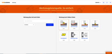 TDM WebCatalog - Startseite mit Suchfunktion