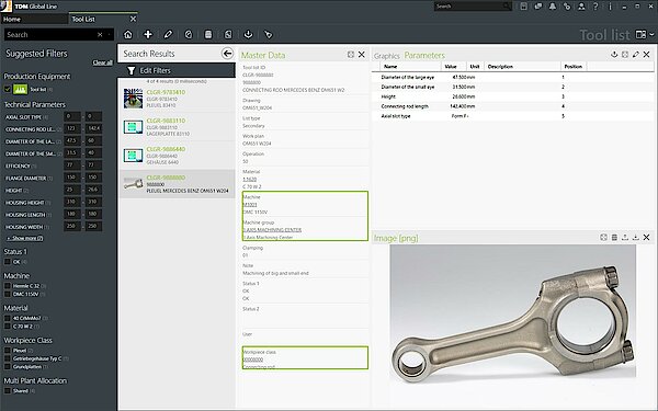 Tool List - Master Data in TDM Global Line.