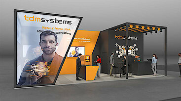 TDM Systems Messestand bei der EMO 2023, Ansicht 1