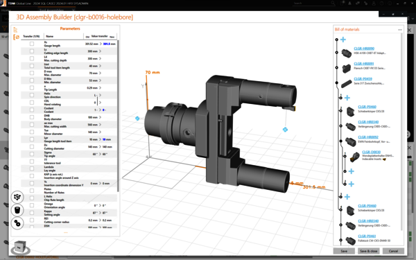 3D-Komplettwerkzeugzusammenbau in TDM Global Line.