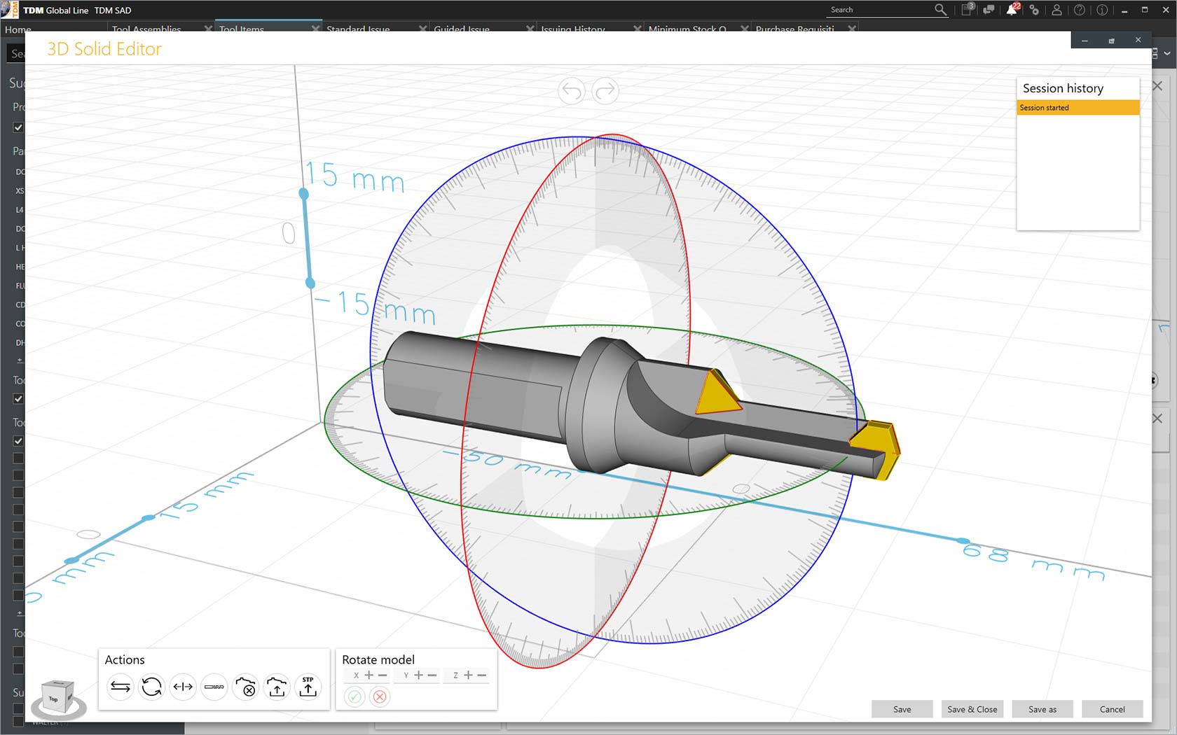 TDM Global Line 2020, 3D Solid Editor