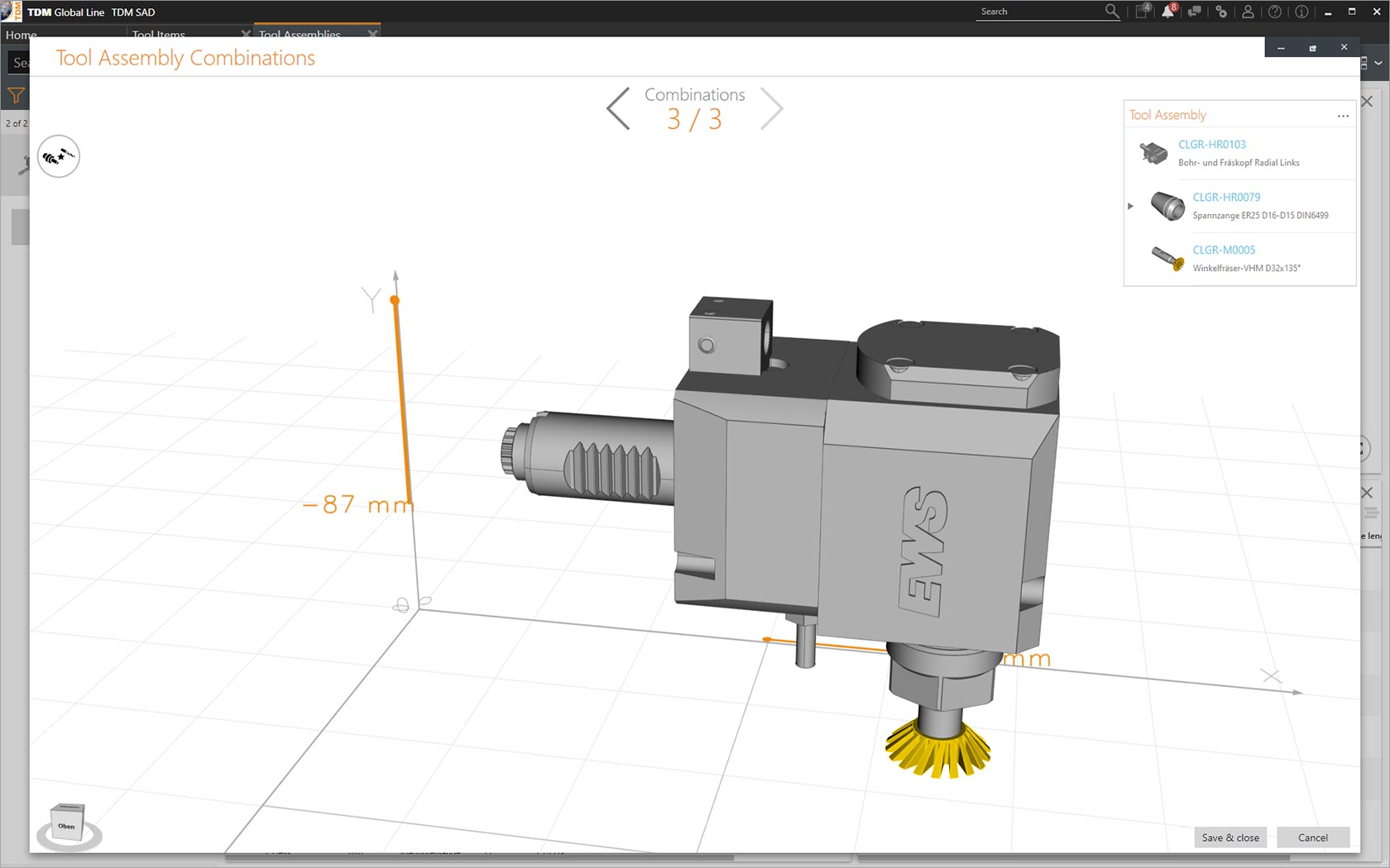 Combinaisons des outils complets avec TDM Global Line
