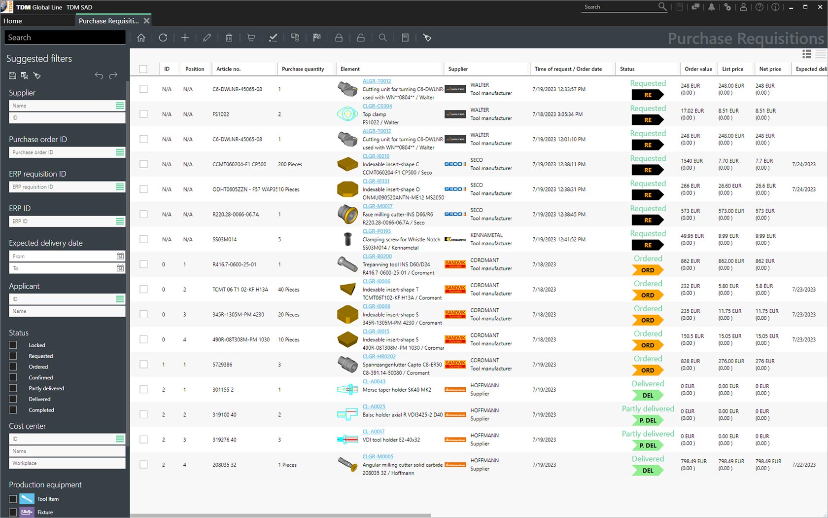 TDM Module de Demande d'Achat - demande d'achat