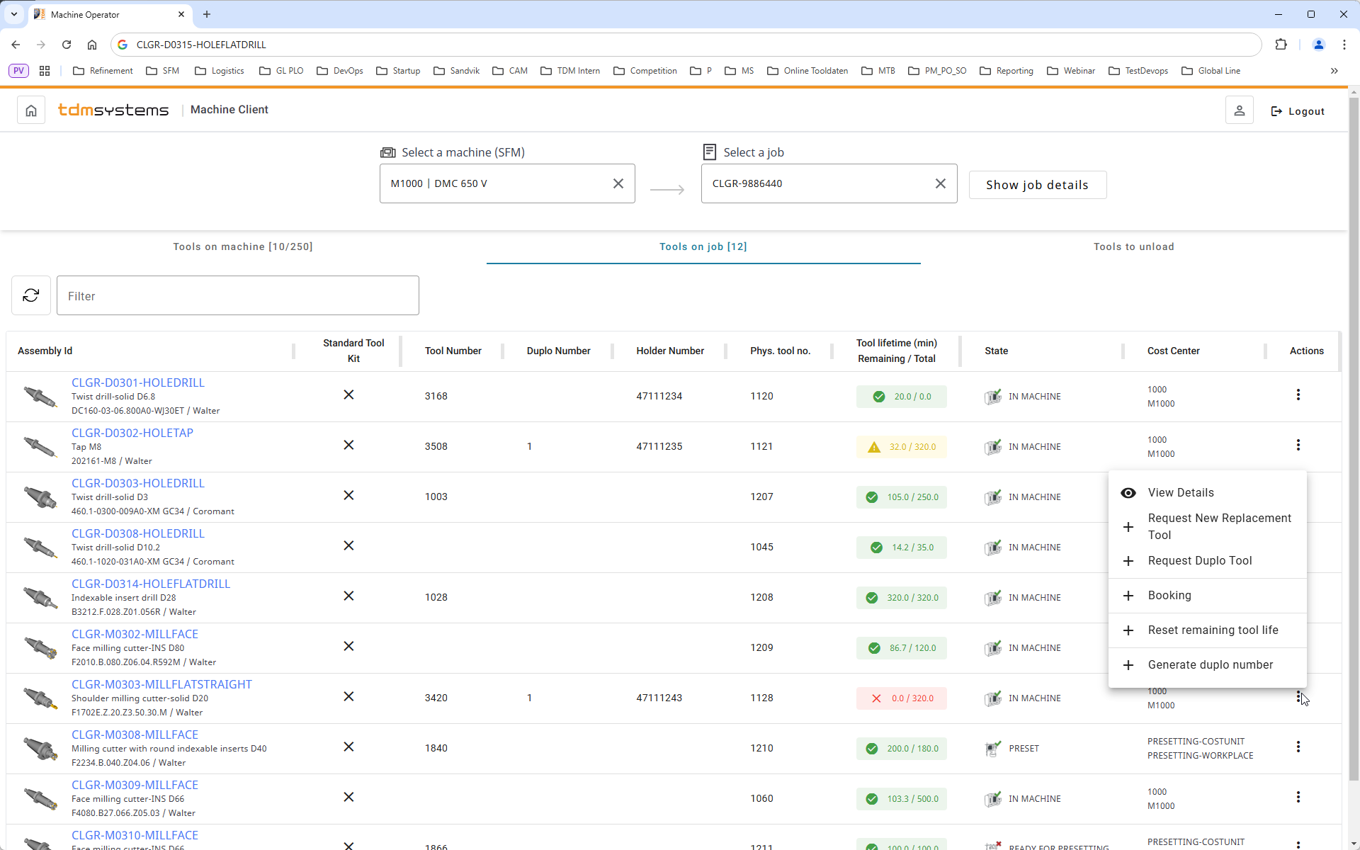 TDM Machine Web Client